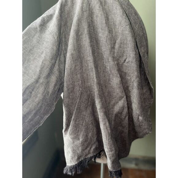 Zara Outerwear 100% Linen Boho Casual Lagenlook Jacket Top Size M - Picture 3 of 9